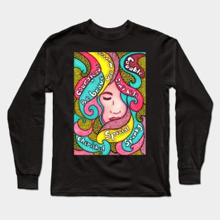 Feminist Trippy Face Long Sleeve T-Shirt